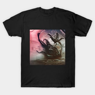 Alien attacking a space station T-Shirt